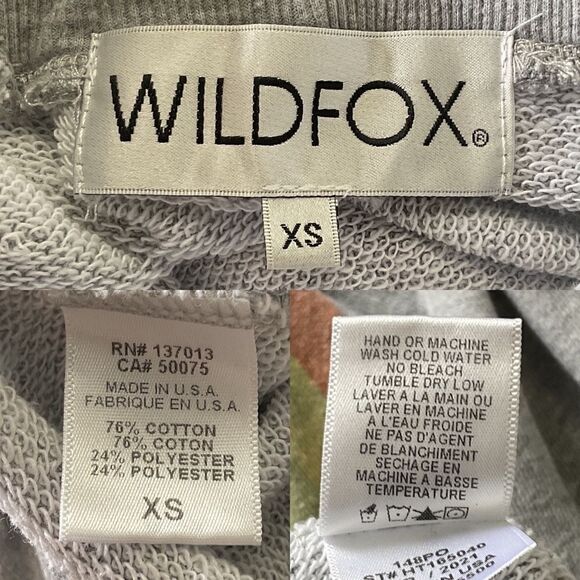 Wildfox Gray Rainbow Stripe Ankle Joggers XS NWOT - Picture 5 of 6